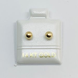 14k Solid Gold Ball Stud Earrings Girl/Women/baby